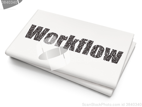 Image of Business concept: Workflow on Blank Newspaper background