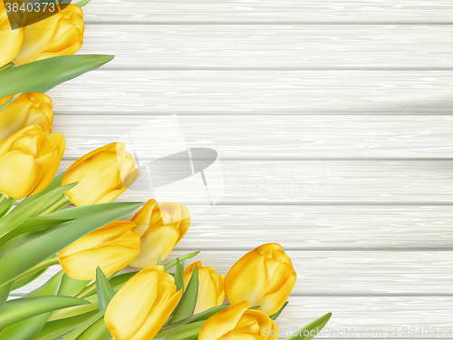 Image of Bouquet of yellow tulips. EPS 10