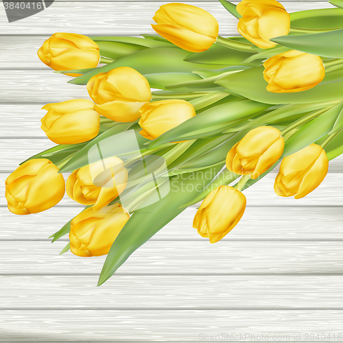 Image of Bouquet of yellow tulips. EPS 10