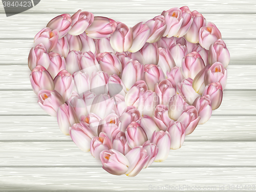 Image of Beautiful flower frame in heart shape. EPS 10