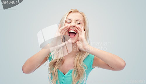 Image of young woman or teenage girl shouting