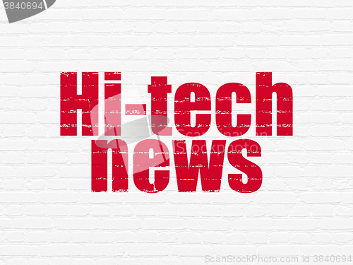 Image of News concept: Hi-tech News on wall background