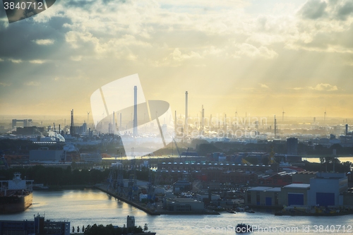 Image of Industrial zone at sunset