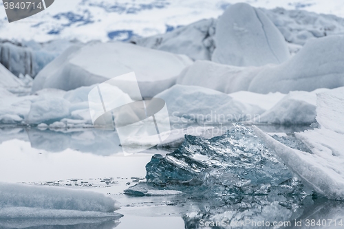 Image of Blue icebergs closeup