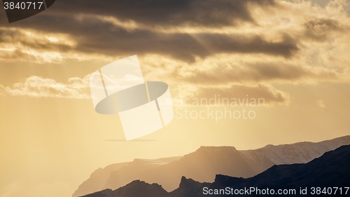 Image of Sunset above mountains