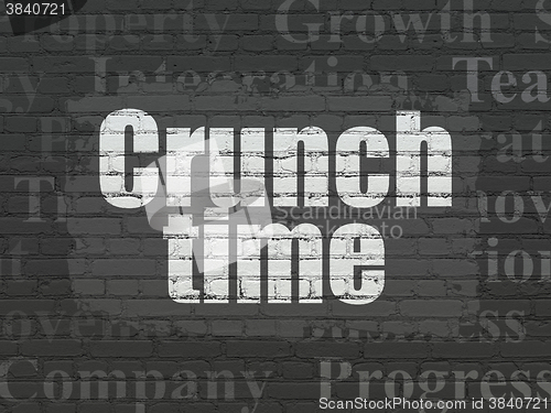 Image of Finance concept: Crunch Time on wall background
