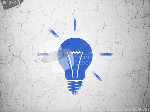 Image of Business concept: Light Bulb on wall background