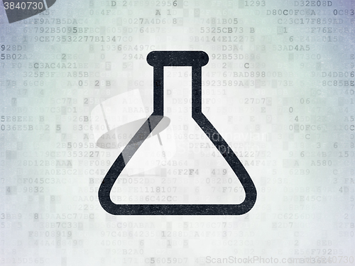 Image of Science concept: Flask on Digital Paper background