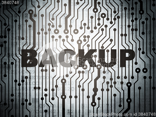 Image of Database concept: circuit board with Backup