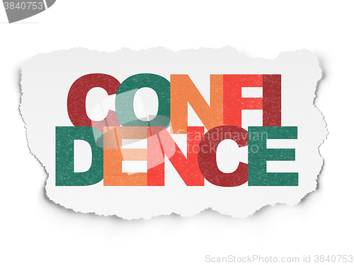 Image of Business concept: Confidence on Torn Paper background