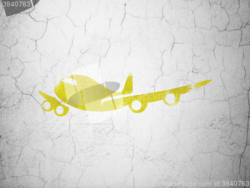 Image of Vacation concept: Airplane on wall background