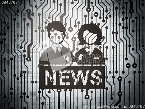 Image of News concept: circuit board with Anchorman