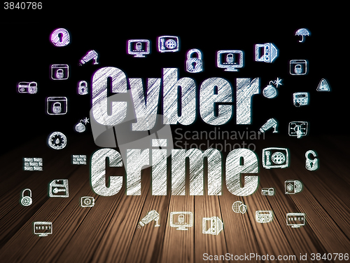 Image of Protection concept: Cyber Crime in grunge dark room