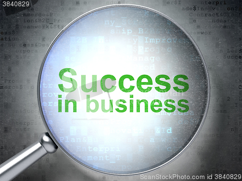 Image of Finance concept: Success In business with optical glass