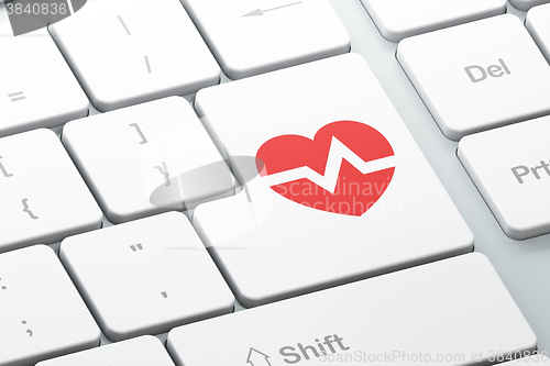 Image of Healthcare concept: Heart on computer keyboard background