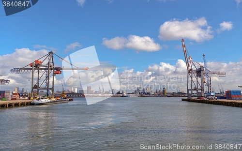 Image of Large oil tanker in canal