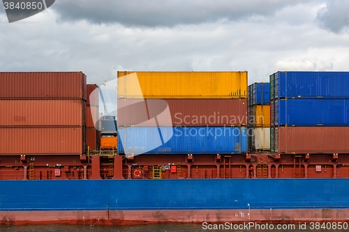 Image of Cargo containers in shipyard