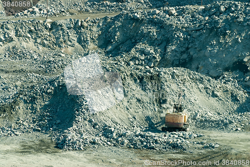 Image of Surface mining and machinery in open pit mine