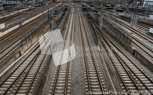 Image of Cargo trains in old train depot