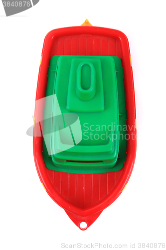 Image of color plastic ship toy 