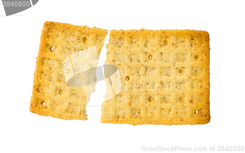 Image of Broken cracker isolated