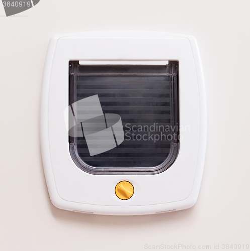 Image of Inside view of a regular white cat flap