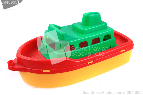 Image of color plastic ship toy 
