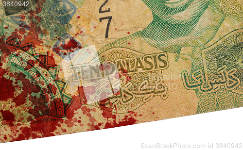 Image of 10 Gambian dalasi bank note, bloody