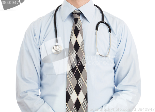 Image of Doctor with stethoscope, isolated