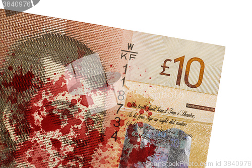 Image of Scottish Banknote, 10 pounds, blood