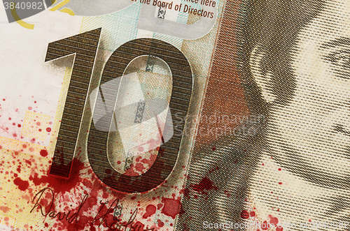 Image of Scottish Banknote, 10 pounds, blood