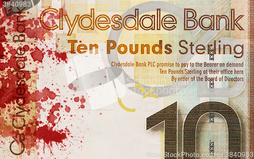 Image of Scottish Banknote, 10 pounds, blood