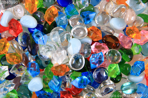 Image of plastic diamonds and beads texture