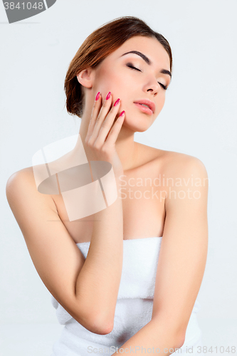 Image of Beautiful girl with beautiful makeup, youth and skin care concept