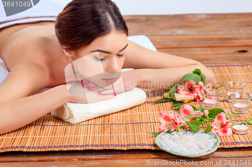 Image of Beautiful young woman at a spa salon