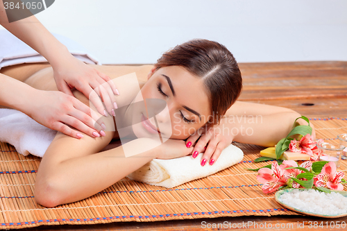 Image of Beautiful young woman at a spa salon