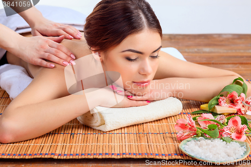 Image of Beautiful young woman at a spa salon