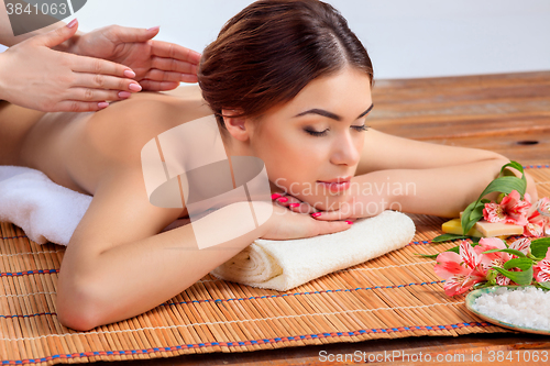 Image of Beautiful young woman at a spa salon