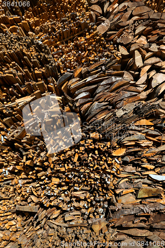 Image of Piled wooden planks