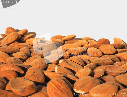 Image of Almonds dried fruit with copy space