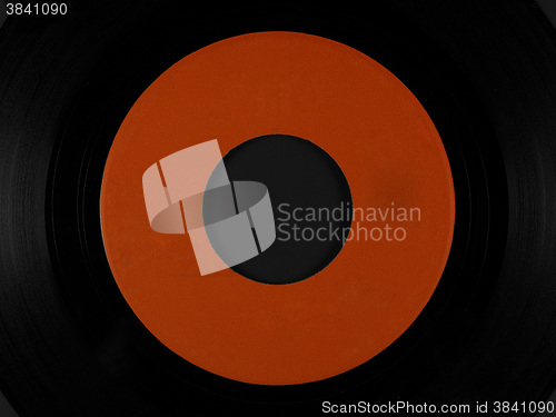 Image of Vinyl on a phonograph rubber platter mat