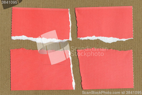 Image of Red Torn paper pieces