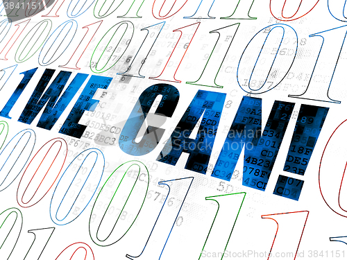 Image of Finance concept: We can! on Digital background