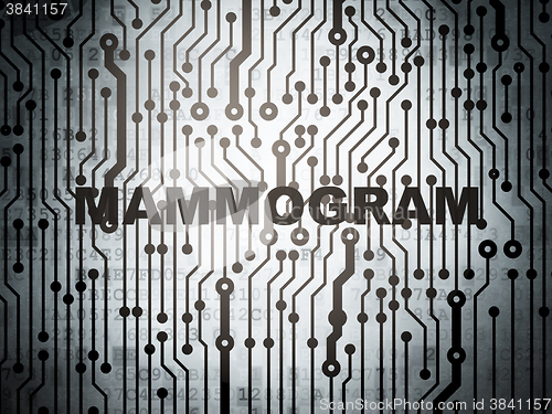 Image of Health concept: circuit board with Mammogram