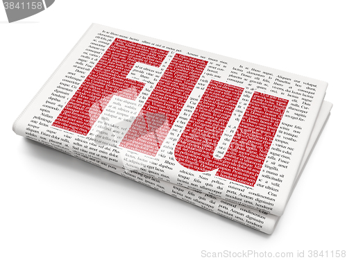 Image of Healthcare concept: Flu on Newspaper background