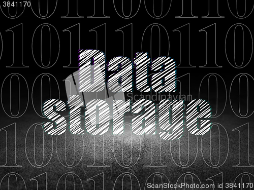 Image of Information concept: Data Storage in grunge dark room