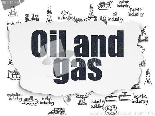 Image of Industry concept: Oil and Gas on Torn Paper background