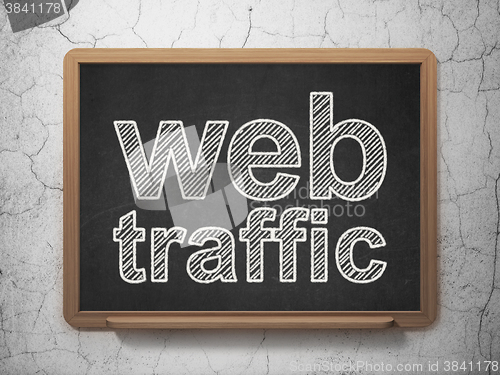 Image of Web design concept: Web Traffic on chalkboard background