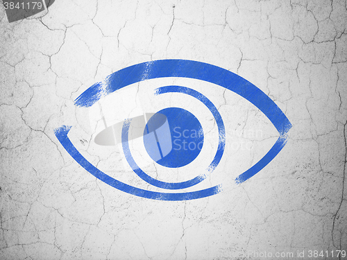 Image of Security concept: Eye on wall background