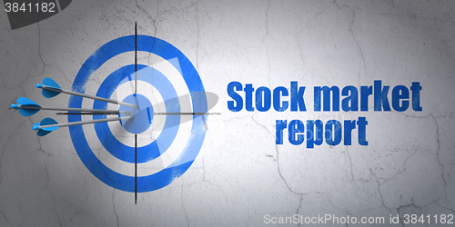 Image of Banking concept: target and Stock Market Report on wall background